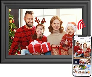 SAMMIX Digital Picture Frame 10.1 Inch Photo Frame Electronic, IPS HD Touch Screen 16GB Smart Frame, Slideshow, Auto-Rotate, Easy Setup to Send Pictures and Video with Uhale App