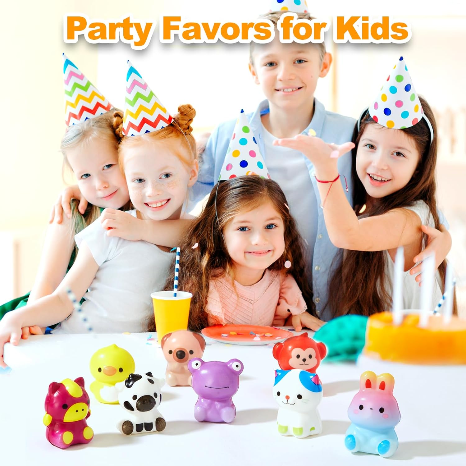 24PCS Party Favors for Kids Slow Rising Animal Fidget Toys, Goodie Bag Pinata Stuffers Treasure Chest Box for Kids, School Rewards & Classroom Prize for Students, Birthday Gifts for Boys & Girls