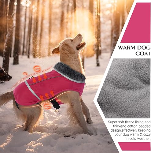 Miniatura 3 de QBLEEV Abrigo cálido para perro, chaqueta reflectante para perro, abrigo de invierno impermeable para perro, cuello alto, ropa de perro para clima