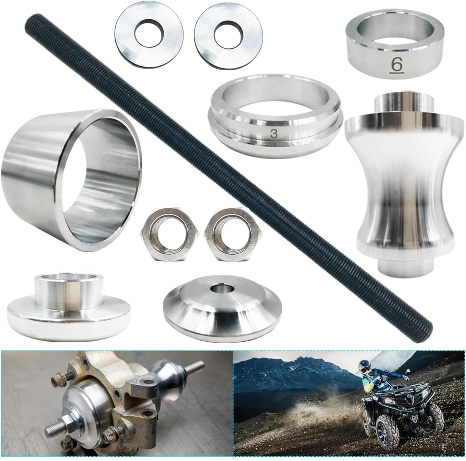 Wheel Bearing Removal Tool Fit for Commander 800 1000 Defender 800 1000 Maverick Outlander Renegade Wheel Bearings No Need for Hydraulic Presses Quick Installation and Removal