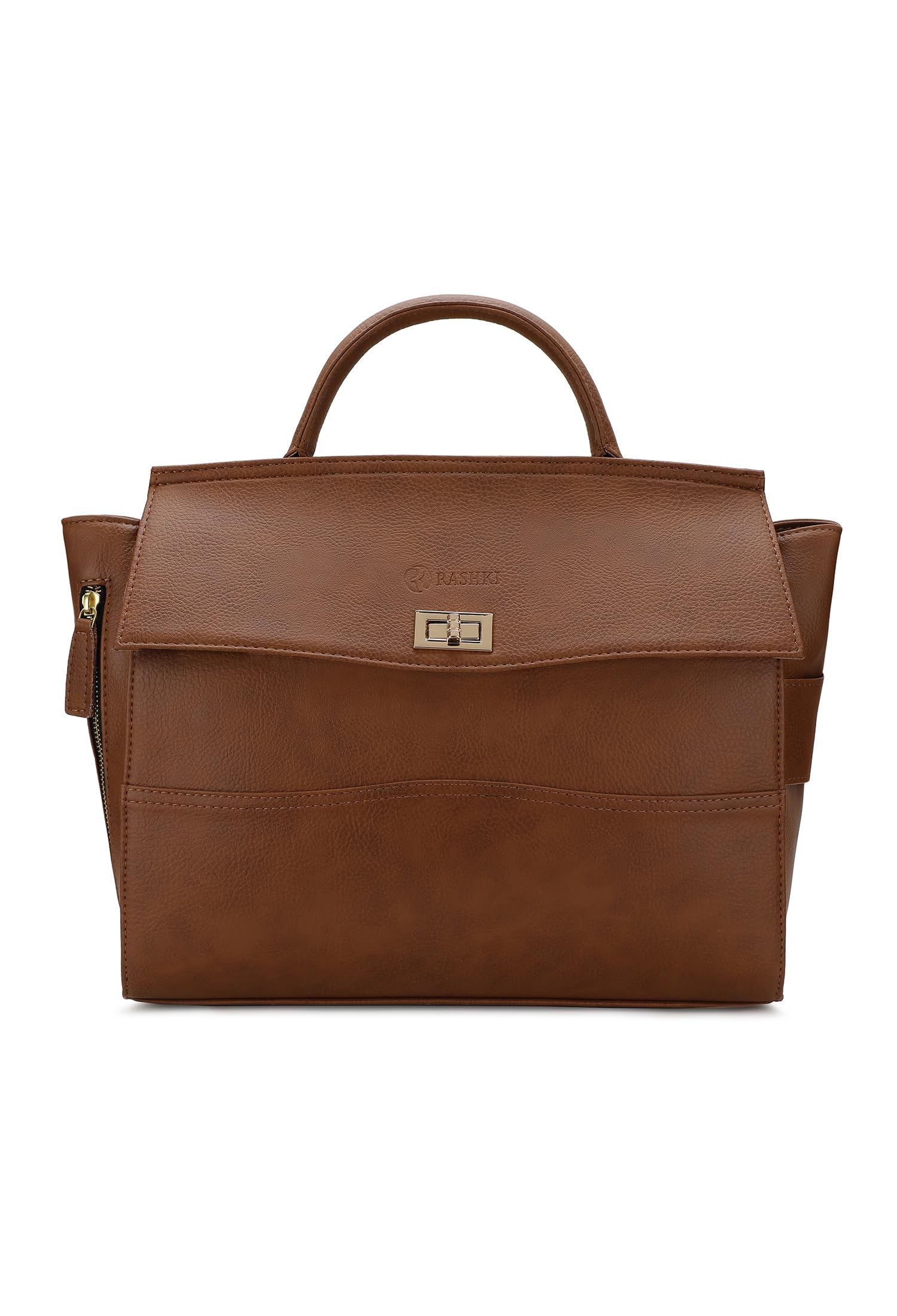 RASHKI ARIA Women Tote Convertible Backpack | 15.6" (Large) / 15" (Medium) Laptop Messenger Bag | Office Bag | College Bag | Vegan Leather, Tan, Medium