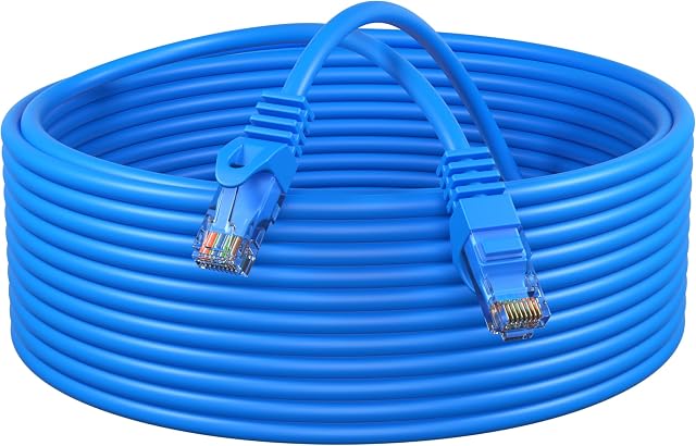 Cables Direct Online Cat5e 75FT Câble réseau Ethernet, 350Mhz Internet Wire, Compatible avec PC, Ordinateur portable, Modem, Routeur, TV, Cord d'imprimante, Consoles pour la maison et le bureau, Bleu