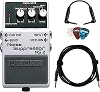 Vista 12 de Boss Paquete de supresor de ruido NS-1X con cable de instrumento Gearlux, cable de conexión y púas