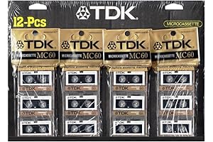 TDK MC60 12 Pack Microcassette Recording Tapes