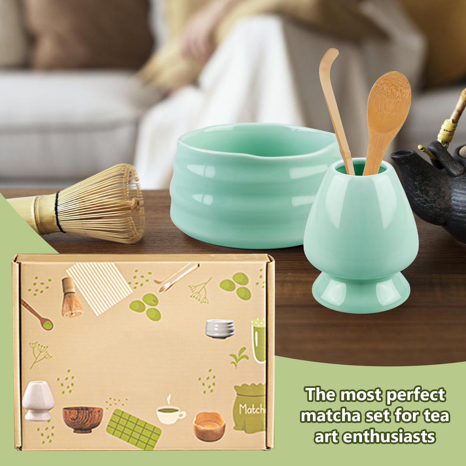 Matcha Vanille Kit Cérémonie Thé Matcha 5 Pièces - Bol Céramique