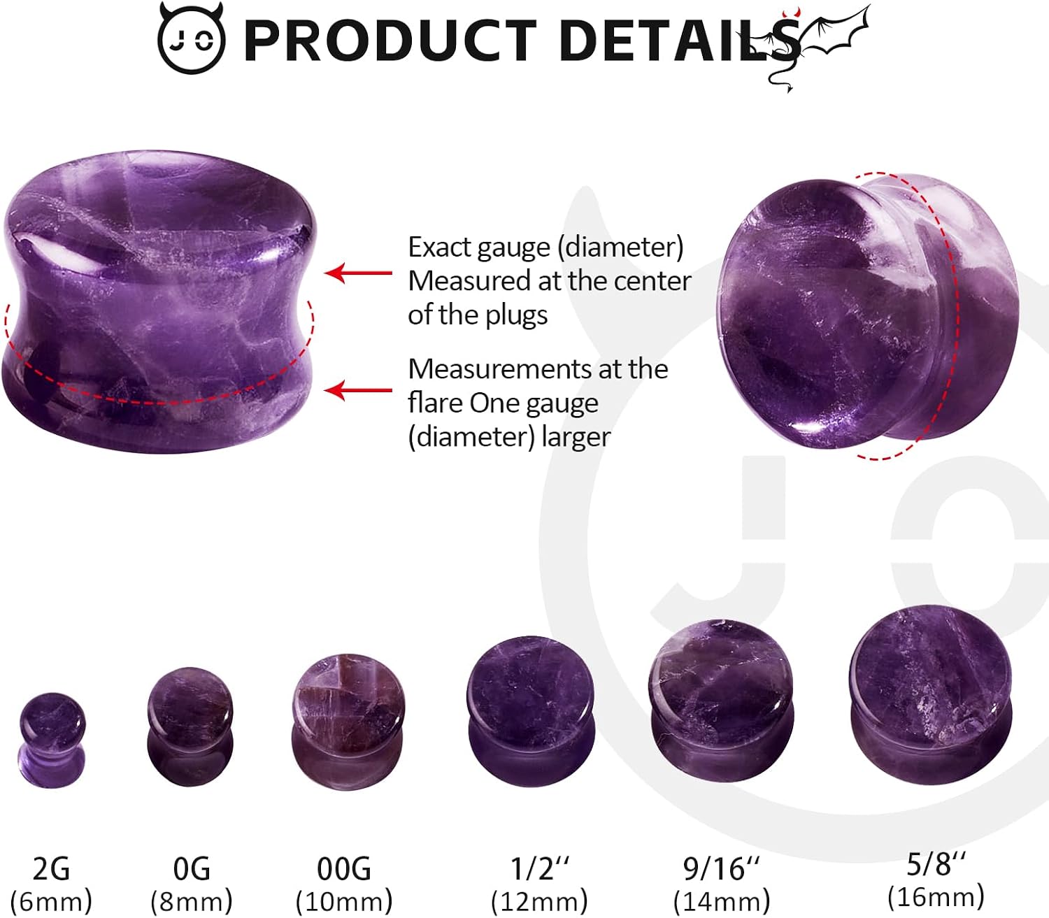 1Pair/6Pairs Stone Ear Plugs Stretcher Flexible Expanders Ear Gauges Double Flared Flesh Mix Set for Men Women 2g-5/8'' Black White Piercing Jewelry