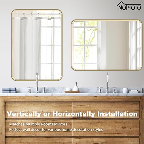 Miniatura 3 de NUTTUTO Espejo de pared rectangular de 24 x 36 pulgadas, espejo de tocador rectangular para dormitorio, sala de estar, tocador, entrada, pasillo,
