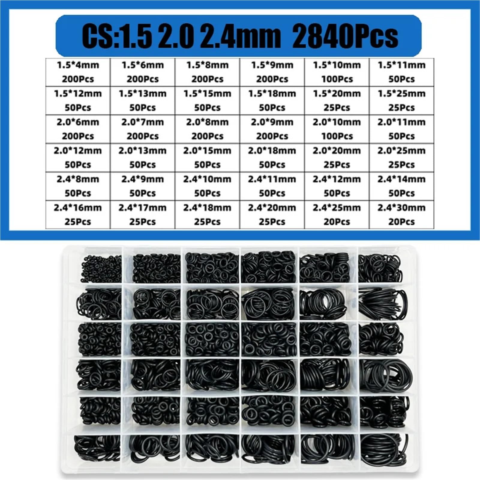 Junta tórica 3200 CS1.0-3.1 mm, arandela de sellado, juntas tóricas de NBR, resistentes al aceite y a altas temperaturas Junta filtro de aceite(2840pcs)