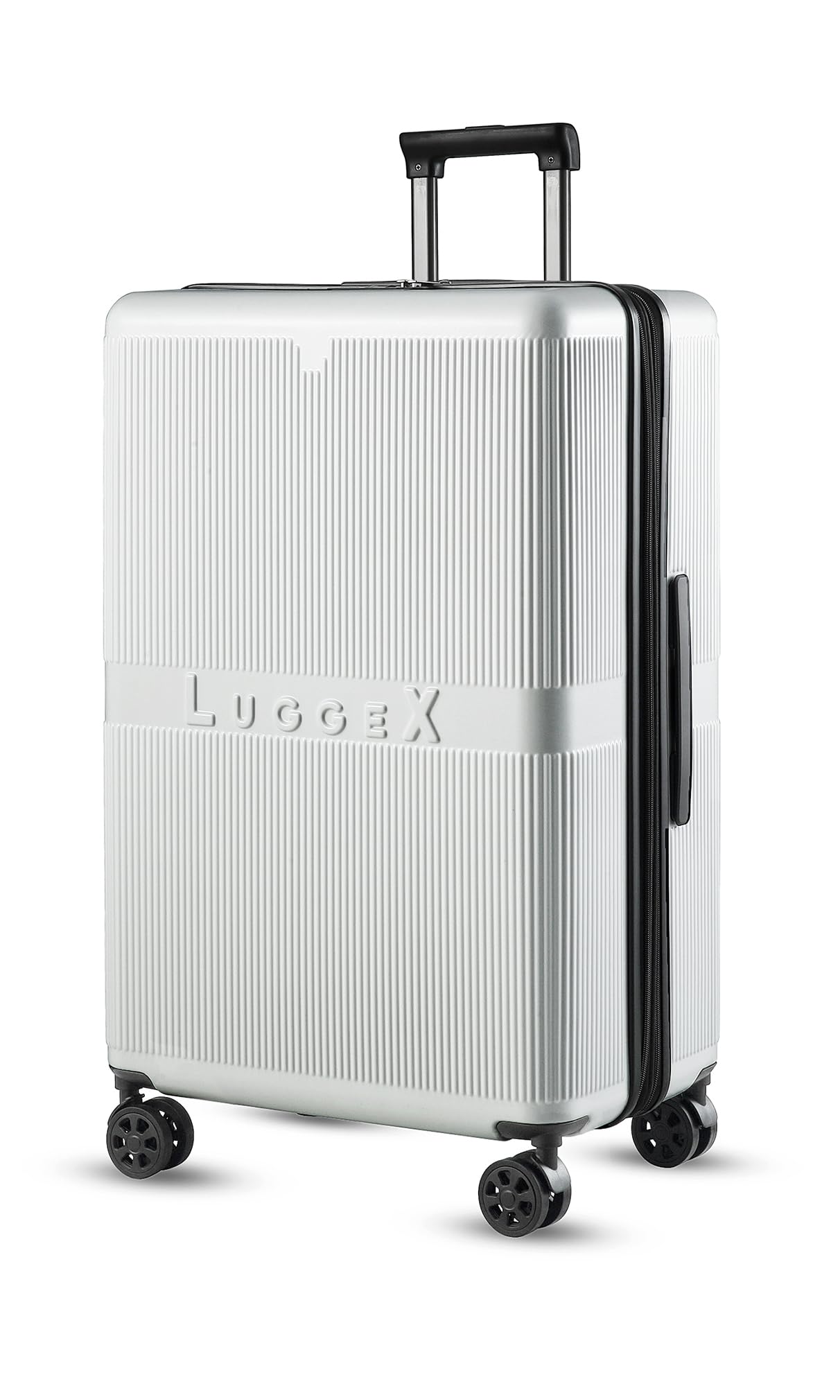 Photo 1 of LUGGEX PC 28 Inch Luggage with Spinner Wheels - Hardside Large Checked Luggage - 20% Bigger Wheels for Smooth Travel (White Suitcase) Matte White 28