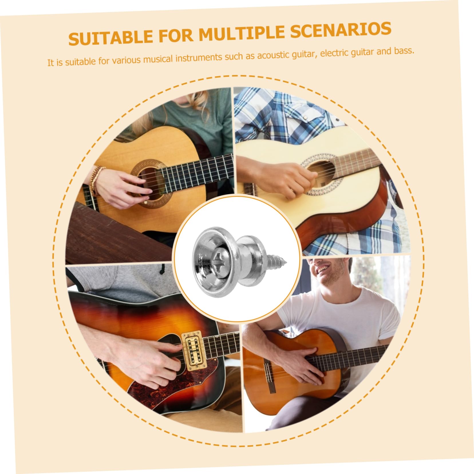 Ifundom Lot De 2 Boutons Antidérapants Pour Sangle De Guitare