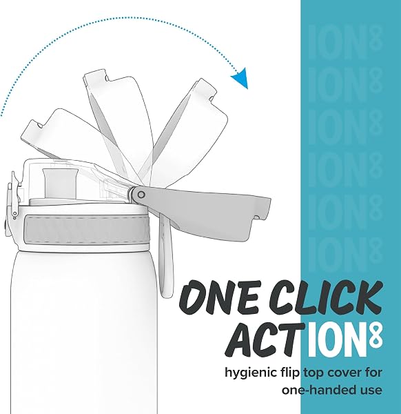 Visita la tienda de ion8 ION8 Botella de Agua para Niños, 350ml, a Prueba de Fugas, Fácil de Abrir, Cerradura Segura, Apta para Lavavajillas, Sin BPA, Asa de Transporte, Fácil de Limpiar, Neutro en Carbono in use