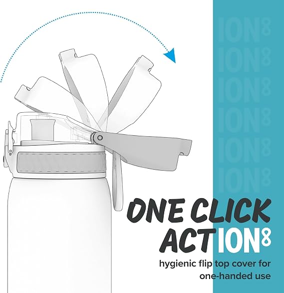 Ion8 Pod Leak Proof BPA Free Kids Water Bottle, 350ml (12 oz), Frosted Aqua