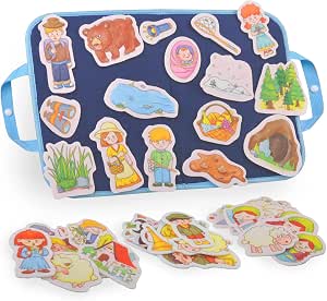 CHEFAN 12 Pack Felt Board Stories Set – Fairy Tales With Foldable Board For Preschool, Home, Or Classroom Play