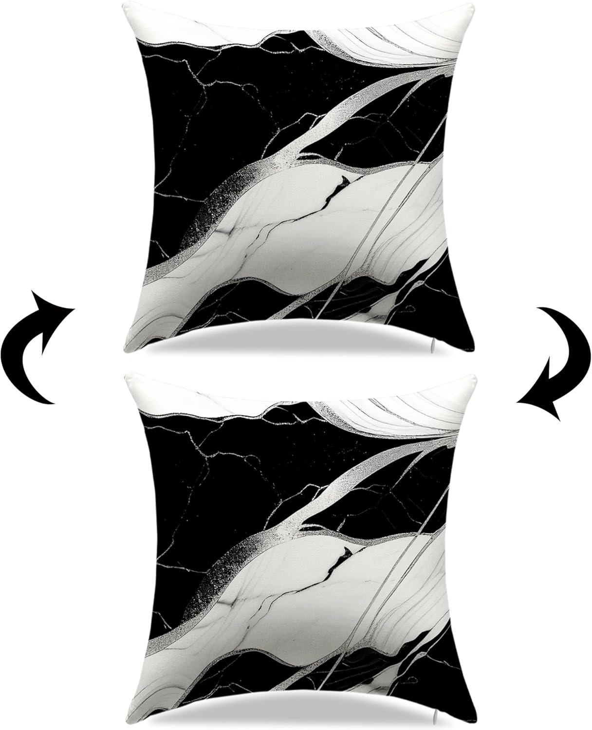 Grey and Black Abstract Pillow Covers 18 x 18 Inch Decorative Throw Pillow Covers Set of 4 for Home Living Room Decor Sofa Bedroom Car Couch Cushion Cover Pillow Cases - Image 8