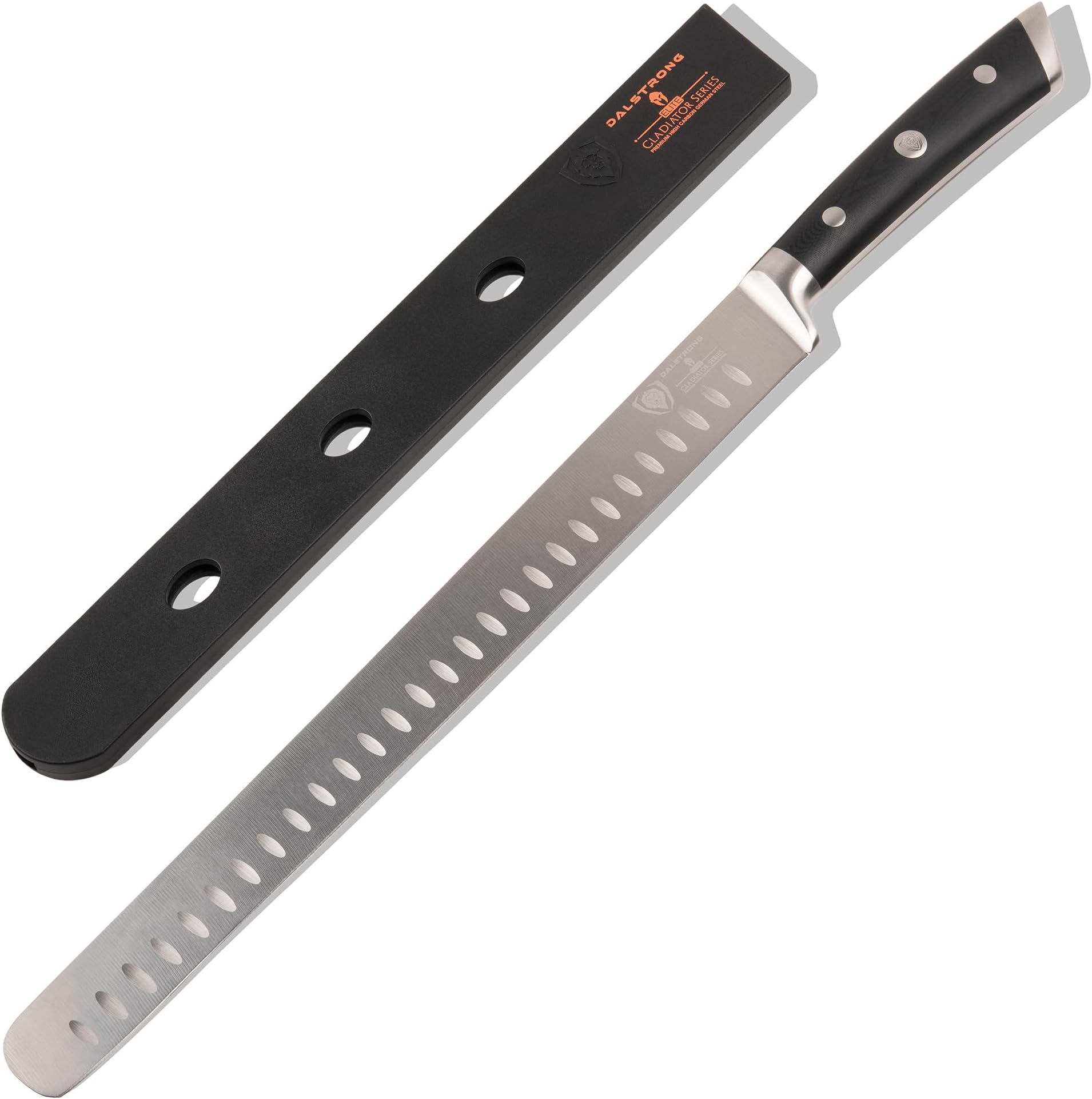 Slicing Carving Knife - 12" Granton Edge - Gladiator Series - German HC Steel - w/Sheath