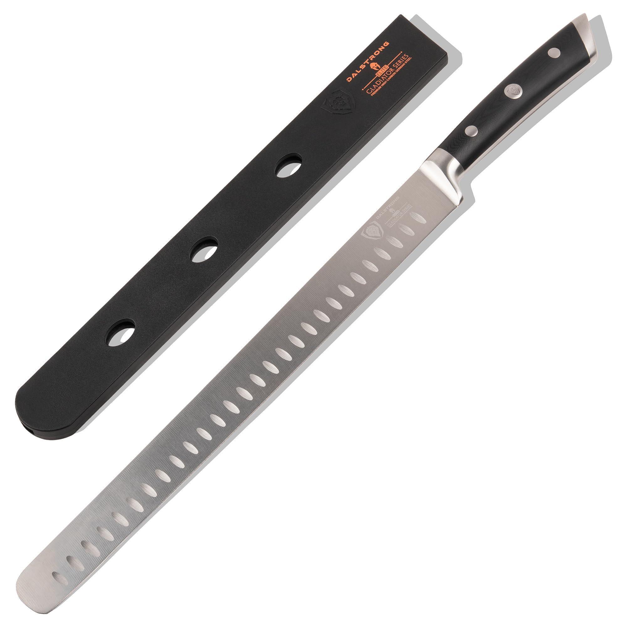 Dalstrong Slicing Knife - 12 inch - Gladiator Series Elite - Granton Edge - Forged High-Carbon German Steel- G10 Handle - Razor Sharp Carving Knife Gift - w/Sheath - Slicer - NSF Certified