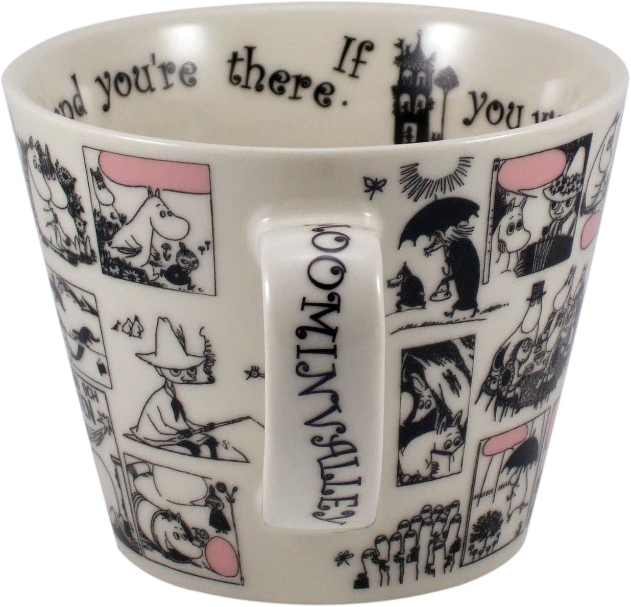 Yamaka Shoten MOOMIN MM321-36 New Bon Soup Mug, Monochrome, Microwavable, Moomin Goods, Scandinavia, Mother's Day, Gift, Tableware, Gift, Wedding Gift, Made in Japan