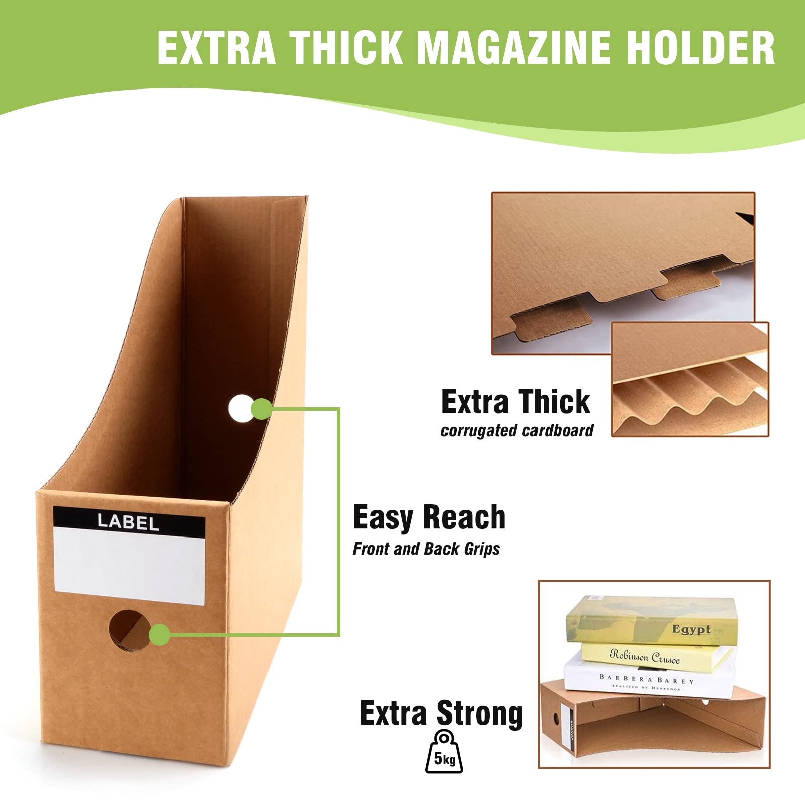 Cardboard Magazine Holders 2 Pcs Magazine Holder, 26cm X 9cm Cardboard
