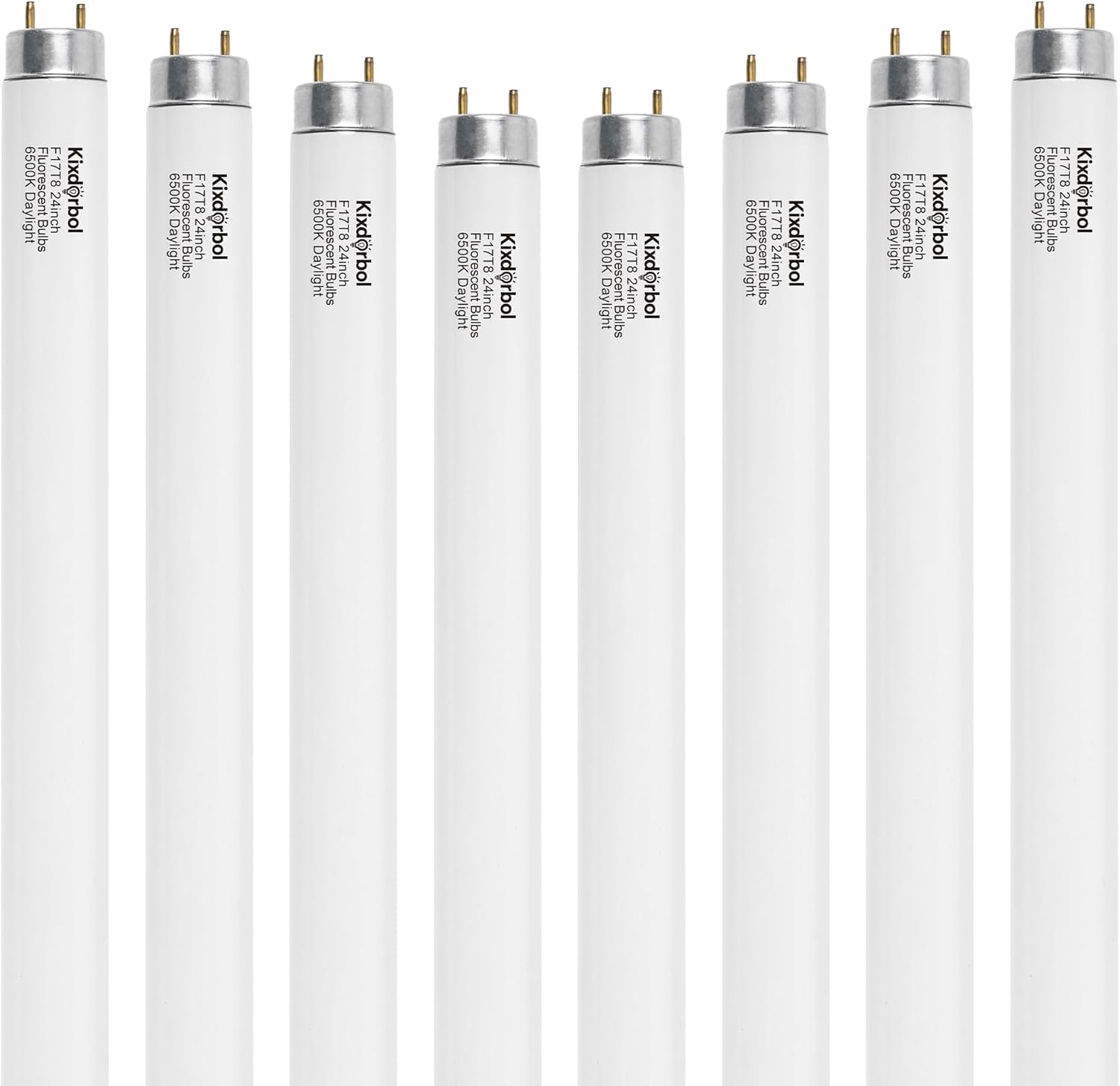 8 Pack 24 Inch F17T8/CW Fluorescent Light Bulb, T8 17 Watt, 4100K Cool White, T8 2FT Fluorescent Replacement Tube, G13 Medium Bi-Pin Base