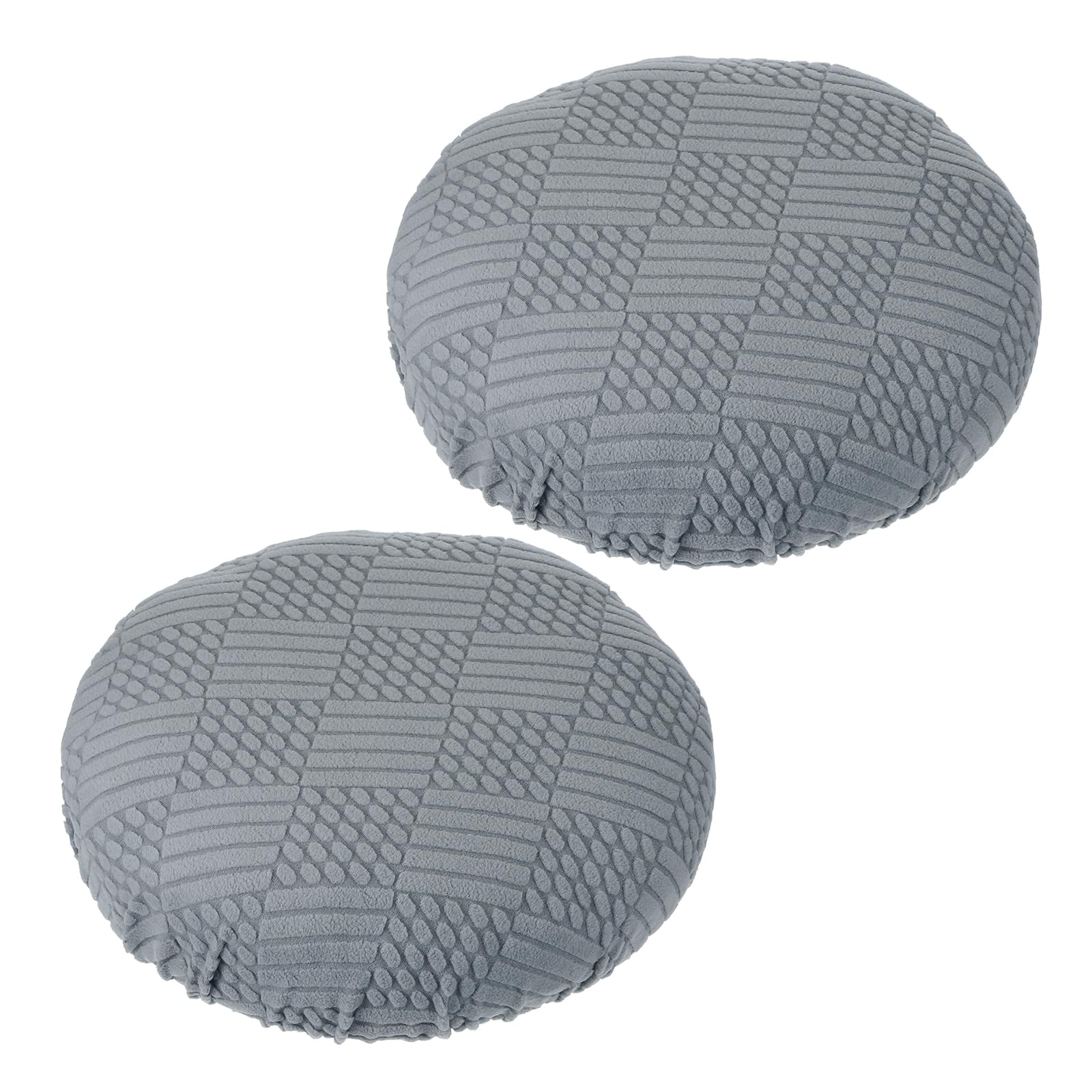 PATIKIL Stool Covers Round, 2 Pcs Elastic Bar Stool Covers Washable Stool Cushion Slipcover Stretchy Bar Chair Seat Cover for 14-18 Inch Chair, Dark Grey