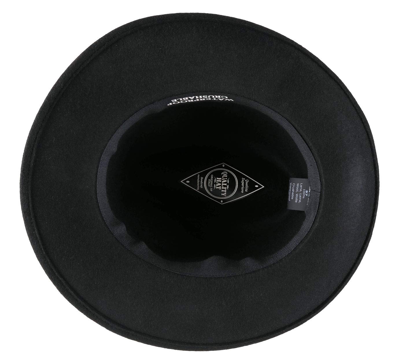 Cappello Fedora Feltro Ripiegabile Idrorepellente Tesa Larga Classic Fedora