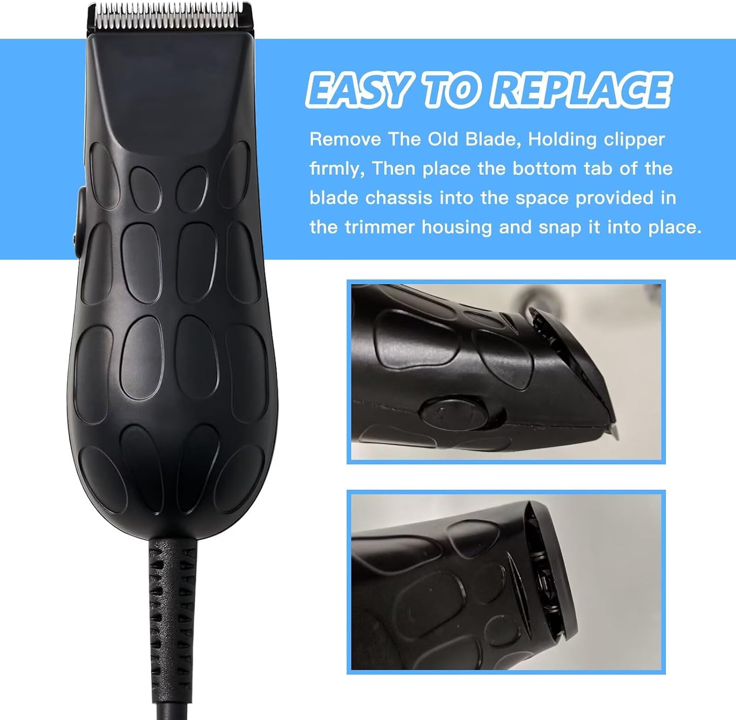 2-Pack Replacement Clipper Blade for Wahl Peanut Clipper Trimmer 8685, 8655, 8663, 8685-1701 - Black
