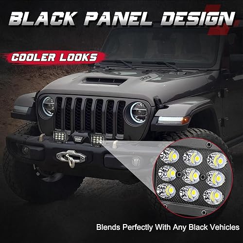 Miniatura 3 de OFFROADTOWN Cápsulas LED 2 piezas 4 pulgadas Barra de luz de 54 W con fila triple, focos cúbicos, luz de trabajo 5400 lm, impermeable, luces