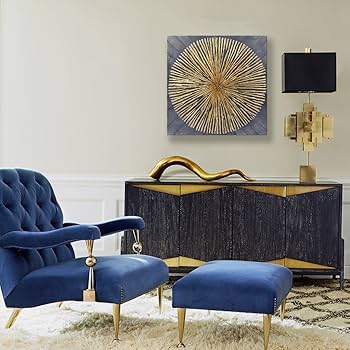 Amazon.com: 7Fisionart Modern Metal Sunburst Wall Art - Gold