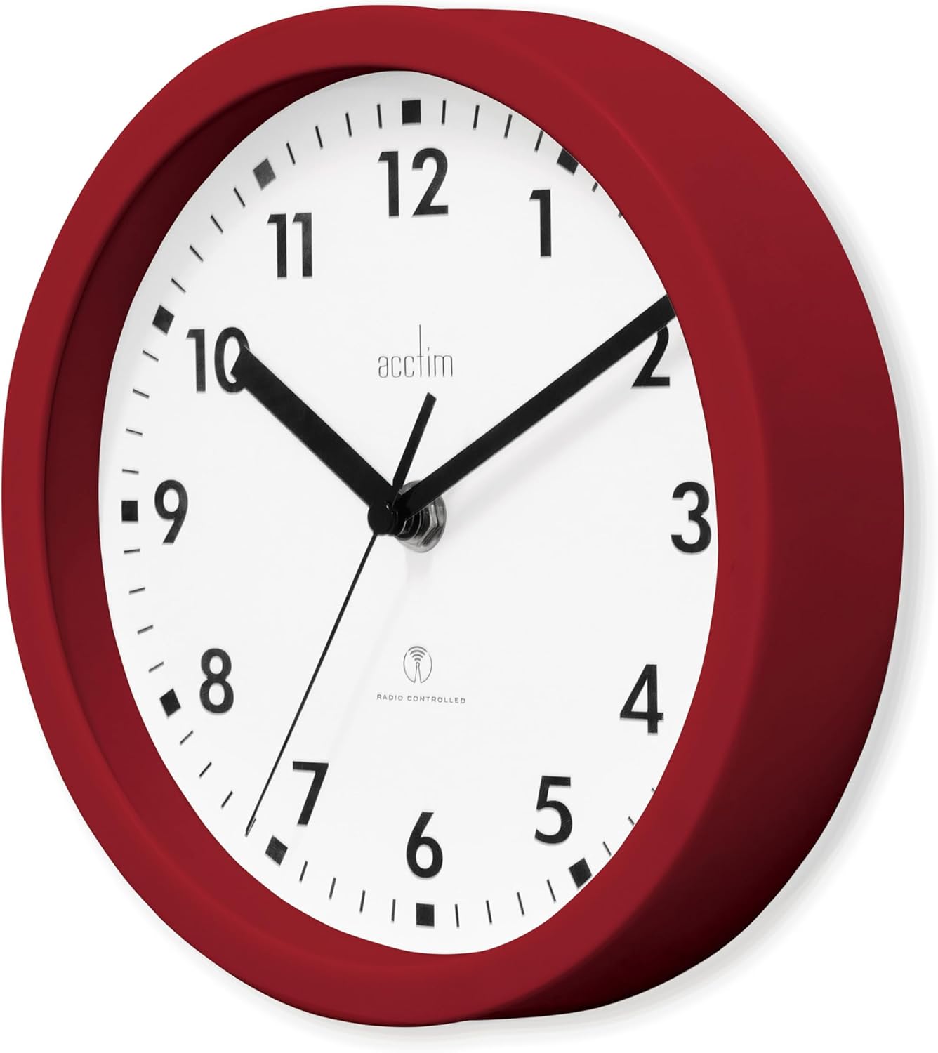 Angolat view of the Acctim Nardo 20cm Radio Controlled Red Wall Clock
