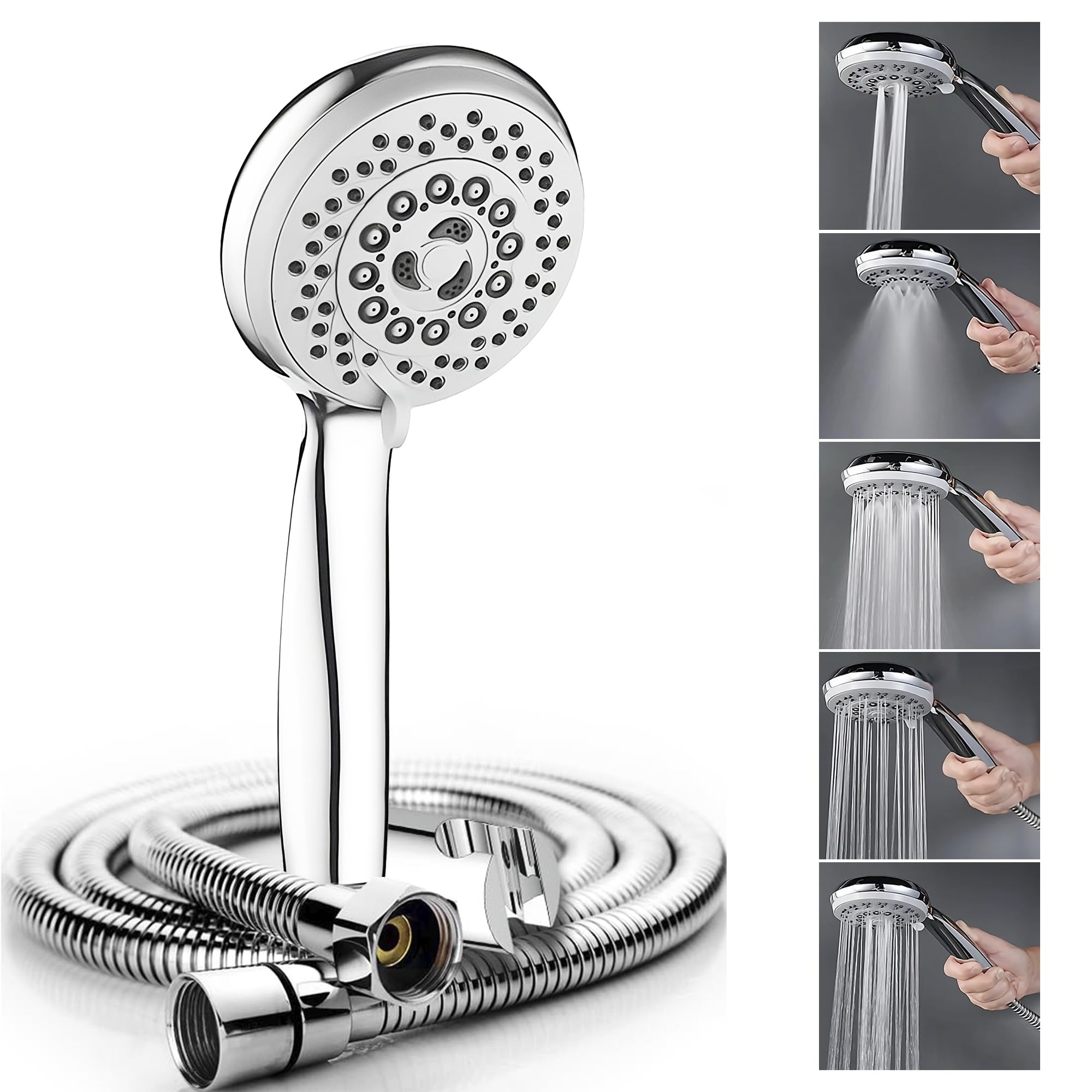 Topaz 3-in-1 Wall Mixer with Hand Shower - Chrome -7