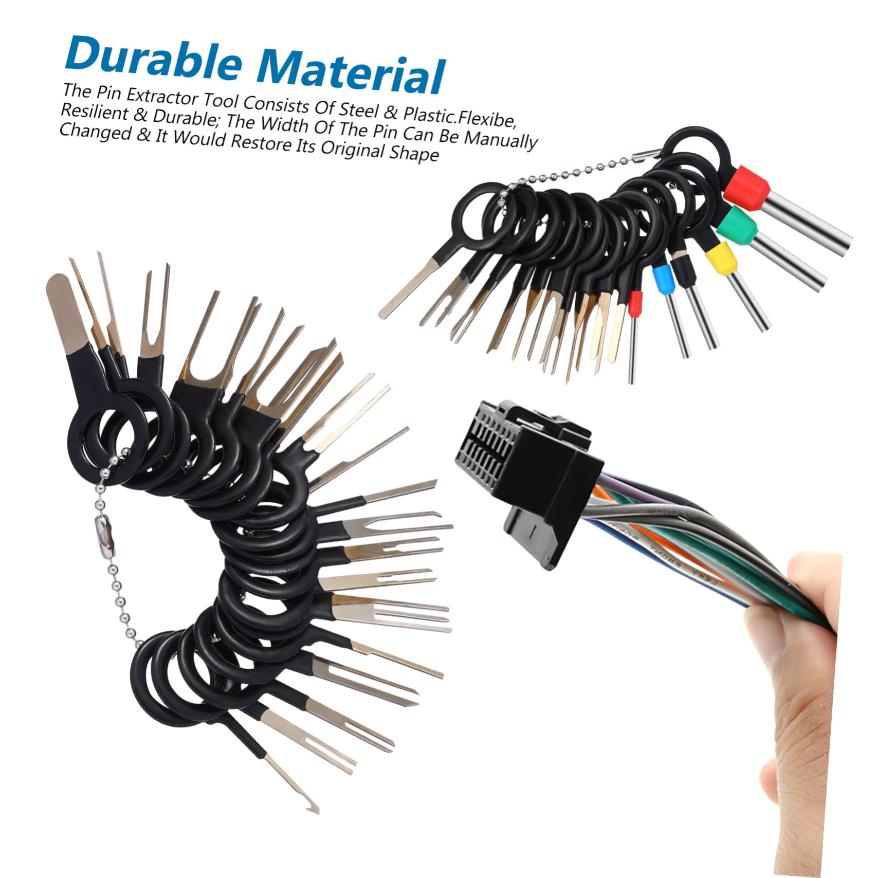 EXAOMBLE 76pcs Terminal Removal Tool Kit Pin Extractor for Effortless Wire Disconnect for Automotive Maintenance