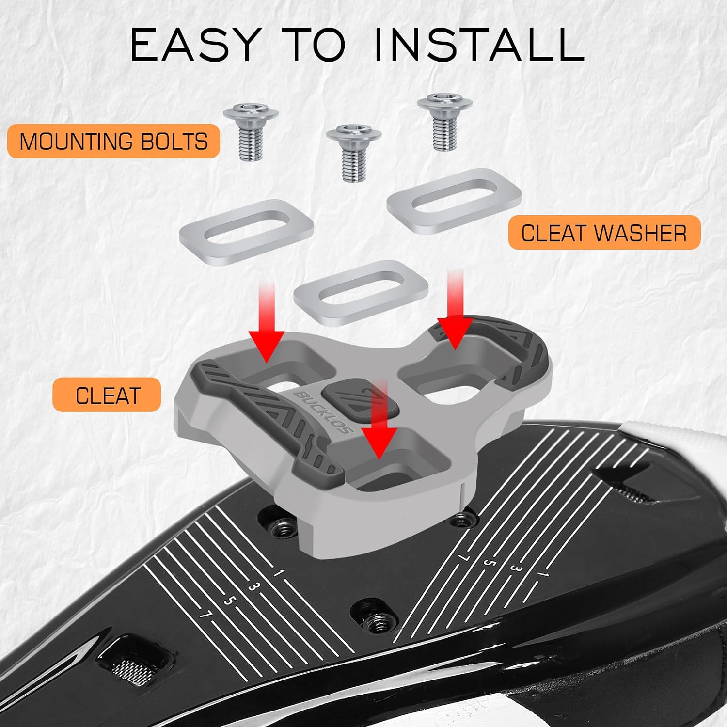 BUCKLOS Road Bike Clip Bicycle Pedals Compatible with KEO Sealed Bearing | 9/16 Inch Thread Nylon and Carbon Optional Lightweight for Indoor Cycling and Outdoor Riding