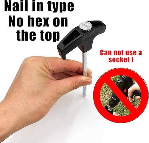 Miniatura 2 de Paquete de 20 estacas de tienda de campaña resistentes, kits de estacas de árbol de 8 pulgadas, estacas negras para tienda de campaña, estacas de