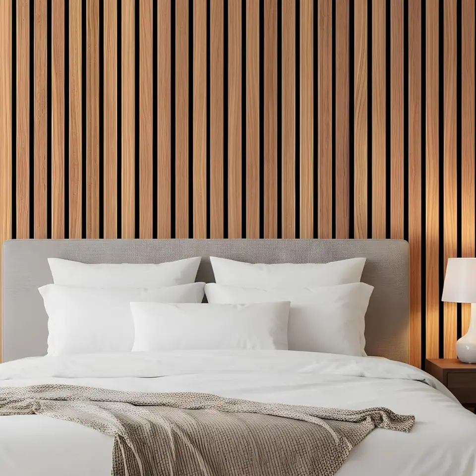 Papel De Parede Madeira Ripado Marrom 3D 10m x 45cm Lavável Impermeável Ideal Para Cozinha e Sala
