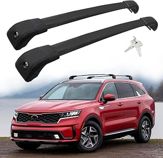 Lockable Roof Rack Cross Bars Compatible with 2021-2025 KIA Sorento and Sorento Hybrid (Only for Flush Side Rails), 200 lbs Load Capacity Aluminum Cargo Bars for Rooftop Cargo Carrier Luggage Bike