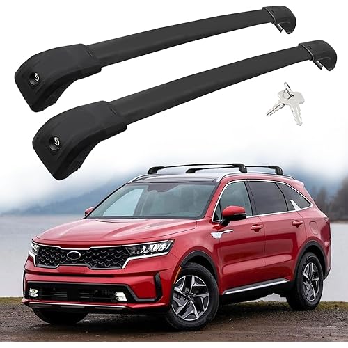 Lockable Roof Rack Cross Bars Compatible with 2021-2025 KIA Sorento and Sorento Hybrid (Only for Flush Side Rails), 200 lbs Load Capacity Aluminum Cargo Bars for Rooftop Cargo Carrier Luggage Bike