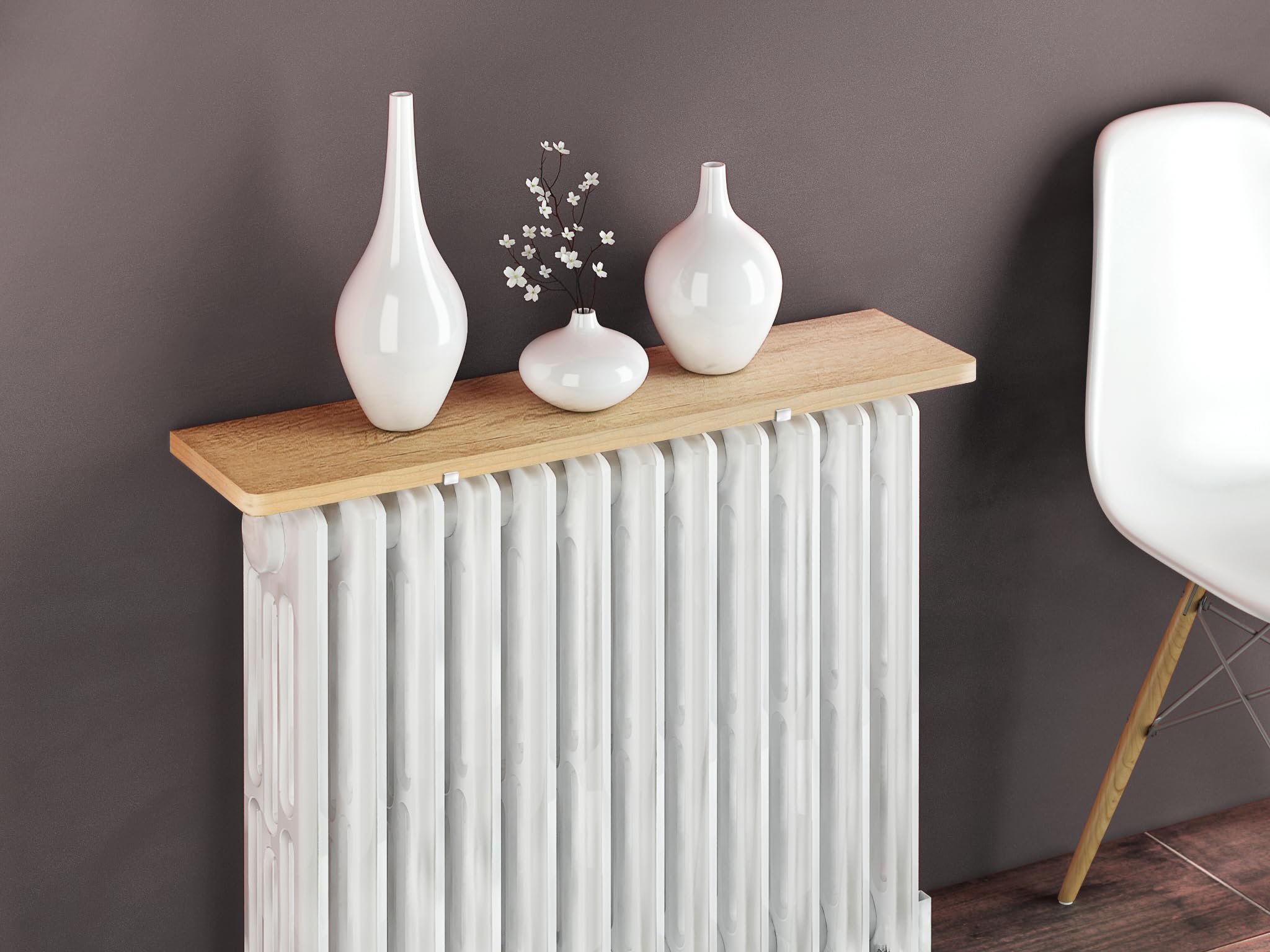 FSPHDX éTagèRe Tablette De Radiateur 40 80 80140140180200 CM Cache-radiateur En Aluminium, étagère Pour Radiateur En Fonte Avec Support En Acier Inoxydable, étagère Sur Radiateur(40cmx15cm