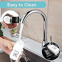 Vista 5 de Juego de 4 saleros y pimenteros, salero de cristal con tapa de acero inoxidable, moderno y bonito juego de sal y pimienta de granja (negro y blanco)