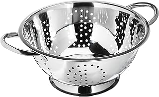 Home Basics Deep Colander Stainless Steel 3 Quart#44;