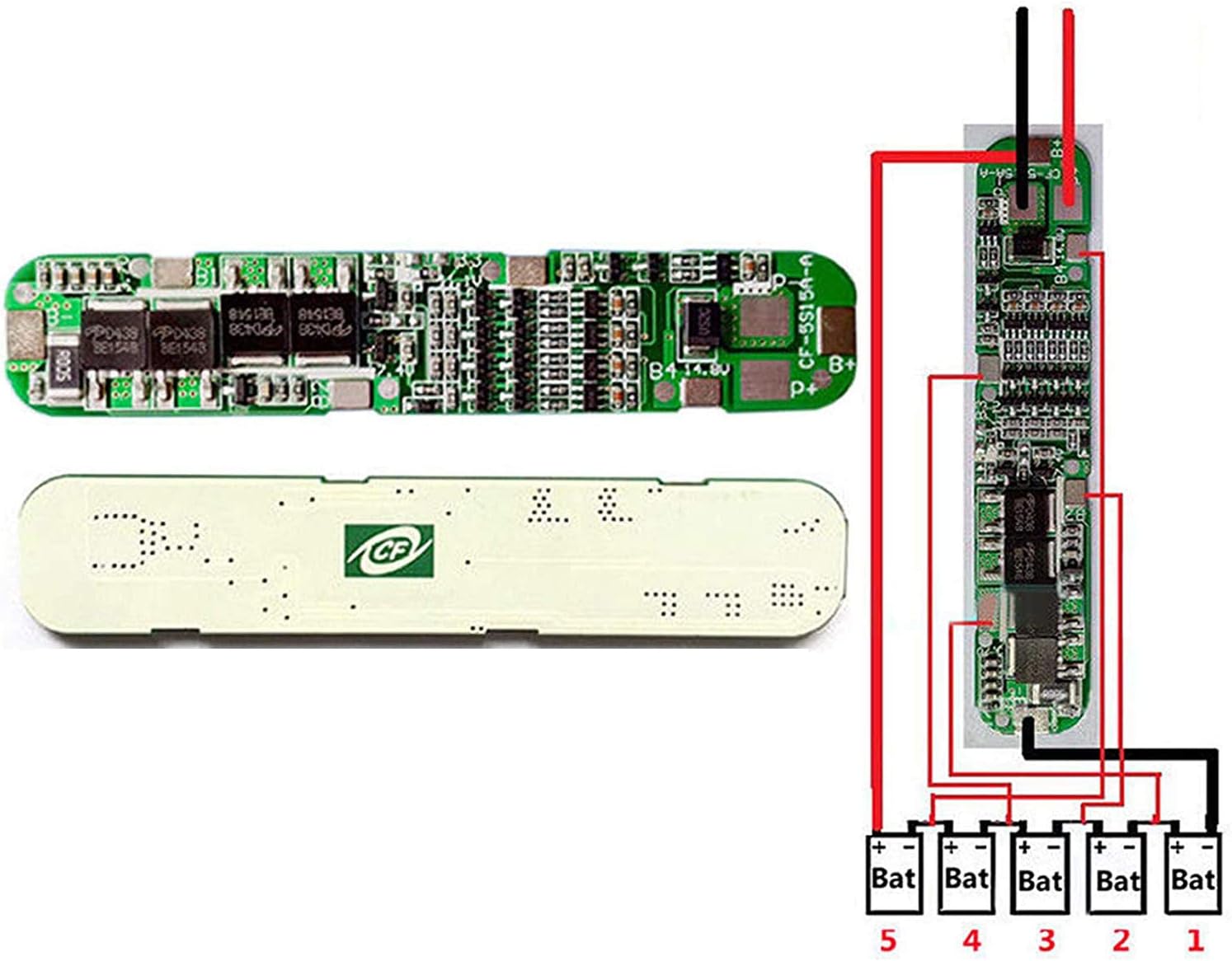 daier 5S 15A 18.5V 5 Cell Lithium Li-ion 18650 Battery Packs BMS Protection PCB Board
