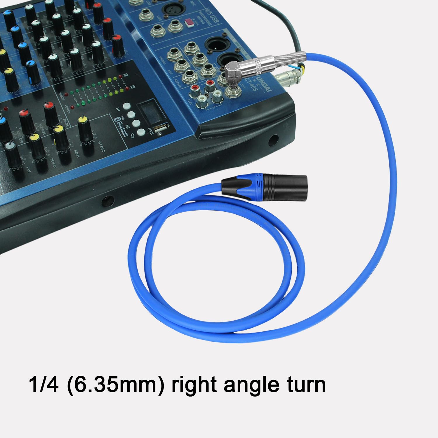 Mikrofon-Audiokabel, rechtwinklig, 1/4 TS auf XLR 3-poliger Stecker, 6,35 mm TS Mono rechtwinklig auf XLR-Stecker, 3-poliges Kabel für Mikrofonmischer, Instrumente, 2 Stück