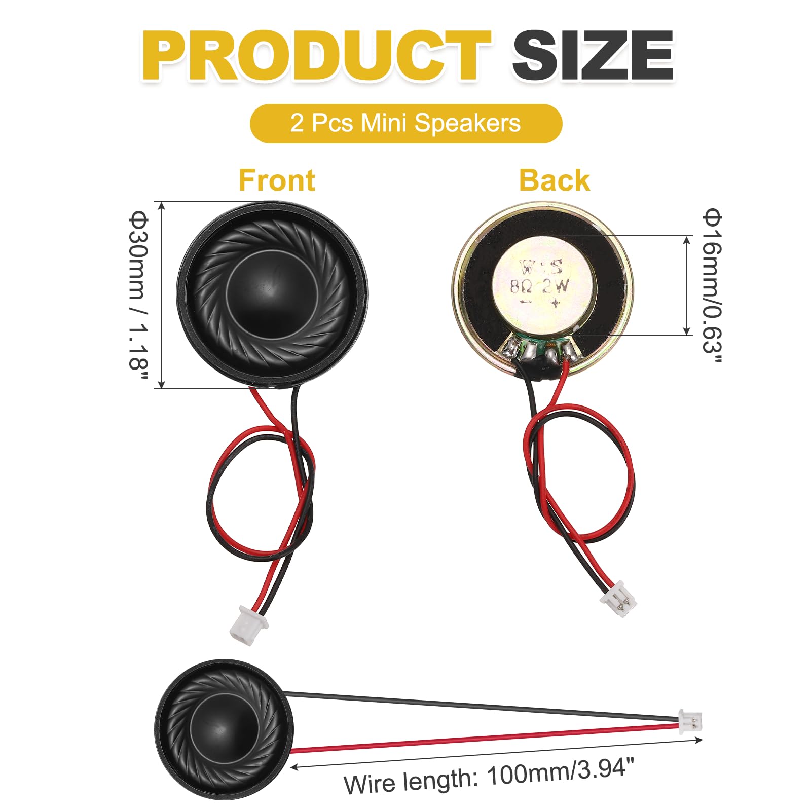 Amazon.co.jp: uxcell 小型スピーカー 直径20mm 8Ω/1W 内蔵マグネット
