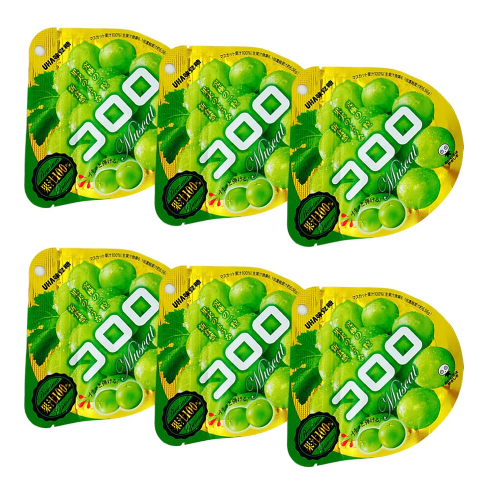 Cororo Muscat Taste Gummy Candy 1.7oz 6pcs Japanese Uha-mikakuto Ninjapo