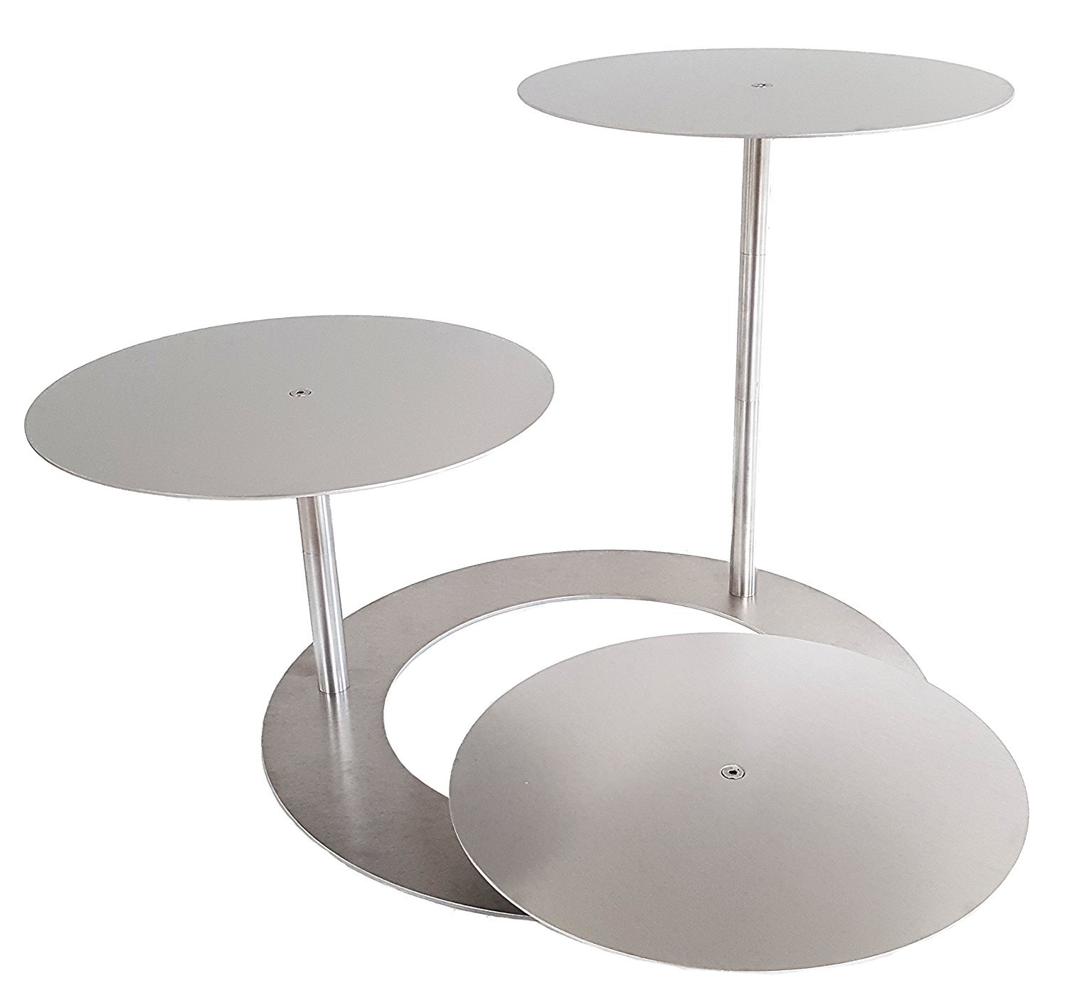 Manschin-Laserdesign Tortenständer Aluminium Rund Tortenetagere Treppe Etagere Hochzeit 3 Etagen (Aluminiumplatten, 3X Ø 30cm)