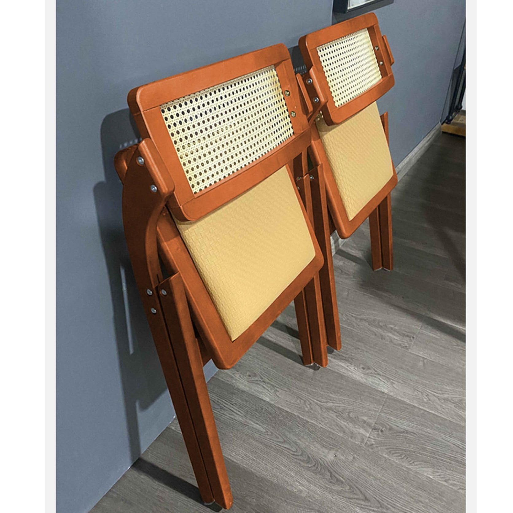 Amazon.co.jp: 折り畳み椅子 ラタンチェア 木製 籐編み ダイニング