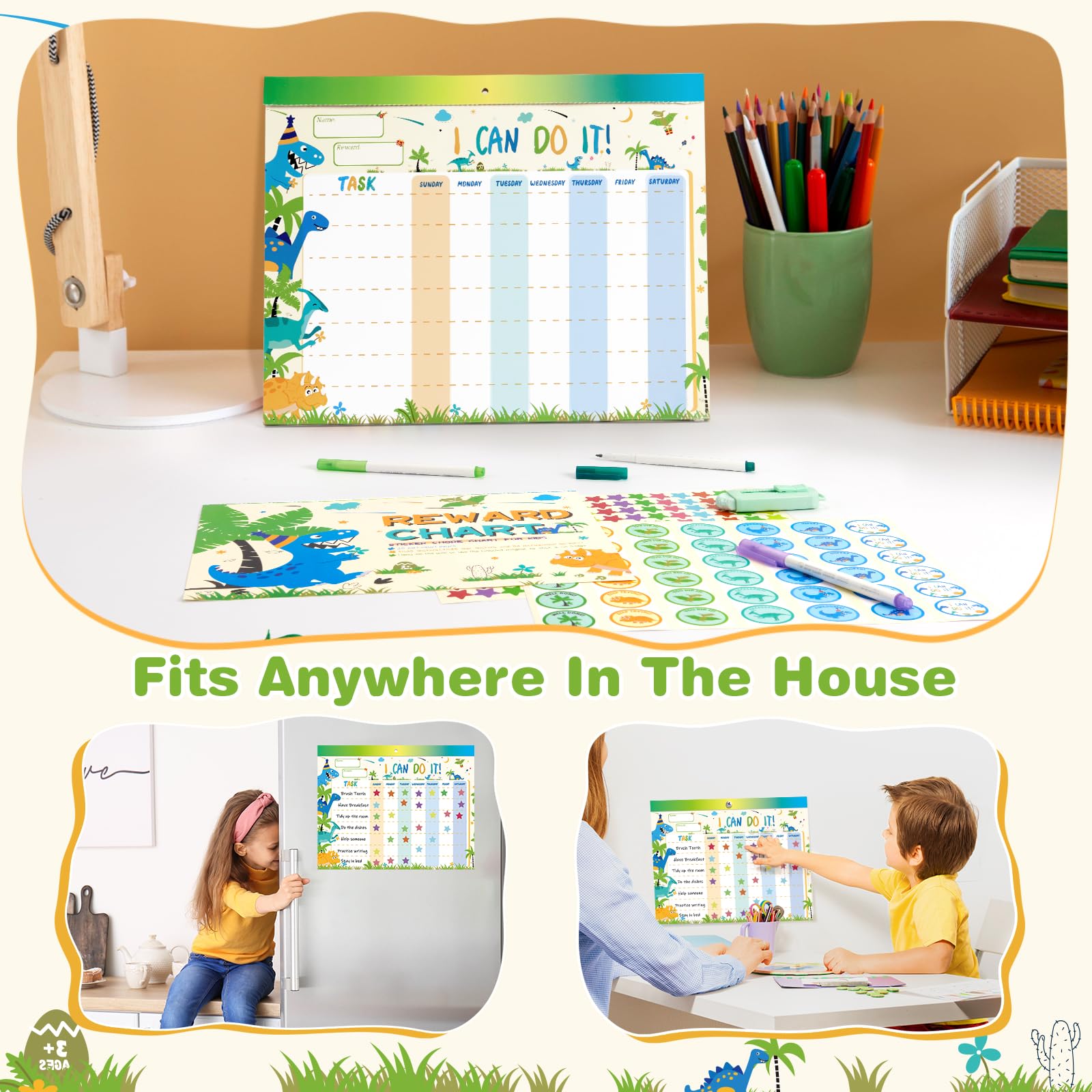 WERNNSAI Reward Chart for Kids – Visual Timetable Magnetic Behavior ...
