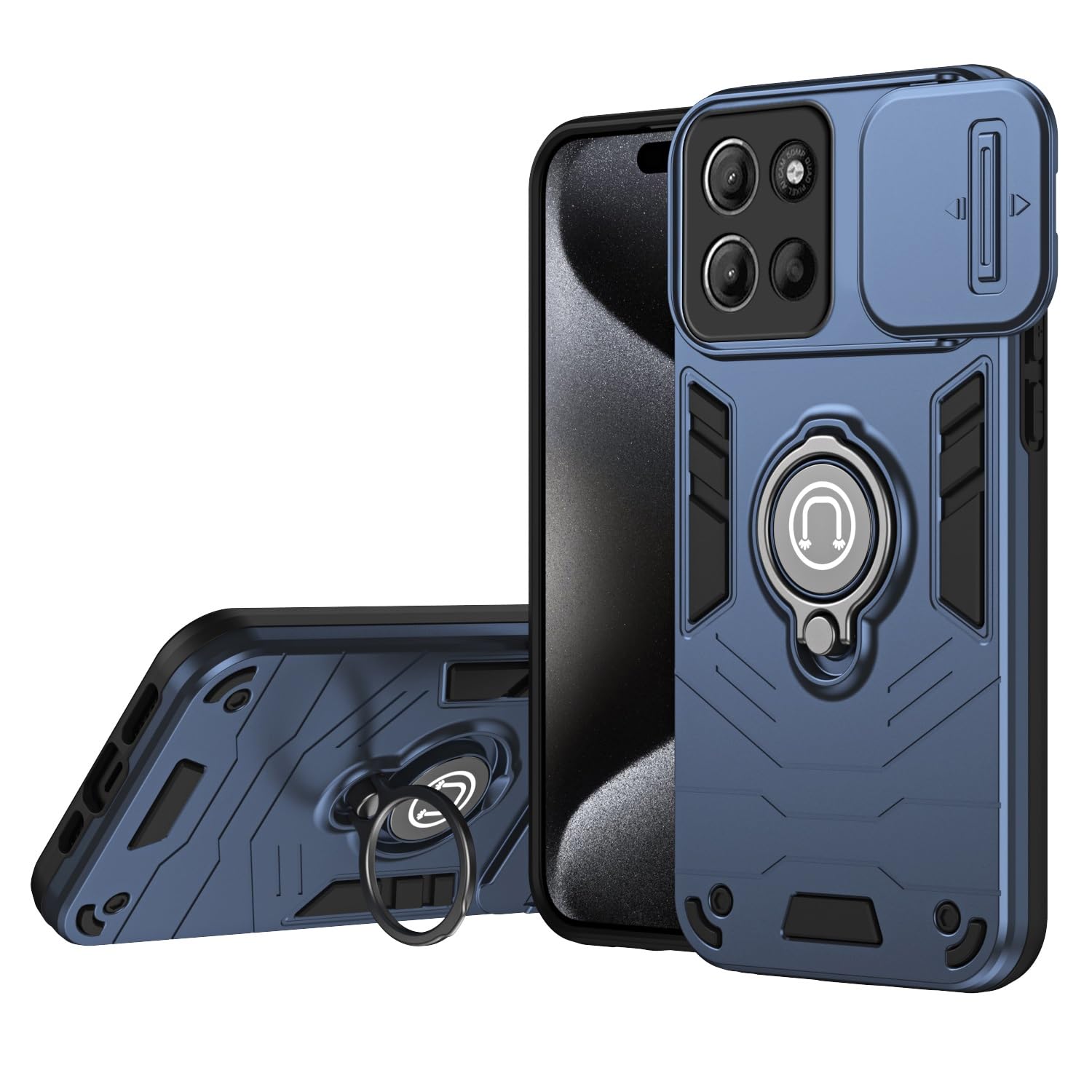 Phone Cases Compatible with Motorola Moto G15 Case with Kickstand