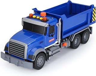 haomsj Big Dump Truck Toy Light Up & Moveable Lifting Back Garbage Push and Go Car Plastic Beach Construction Toy Vehicles for Kids Boys and Girls (Dump Truck)