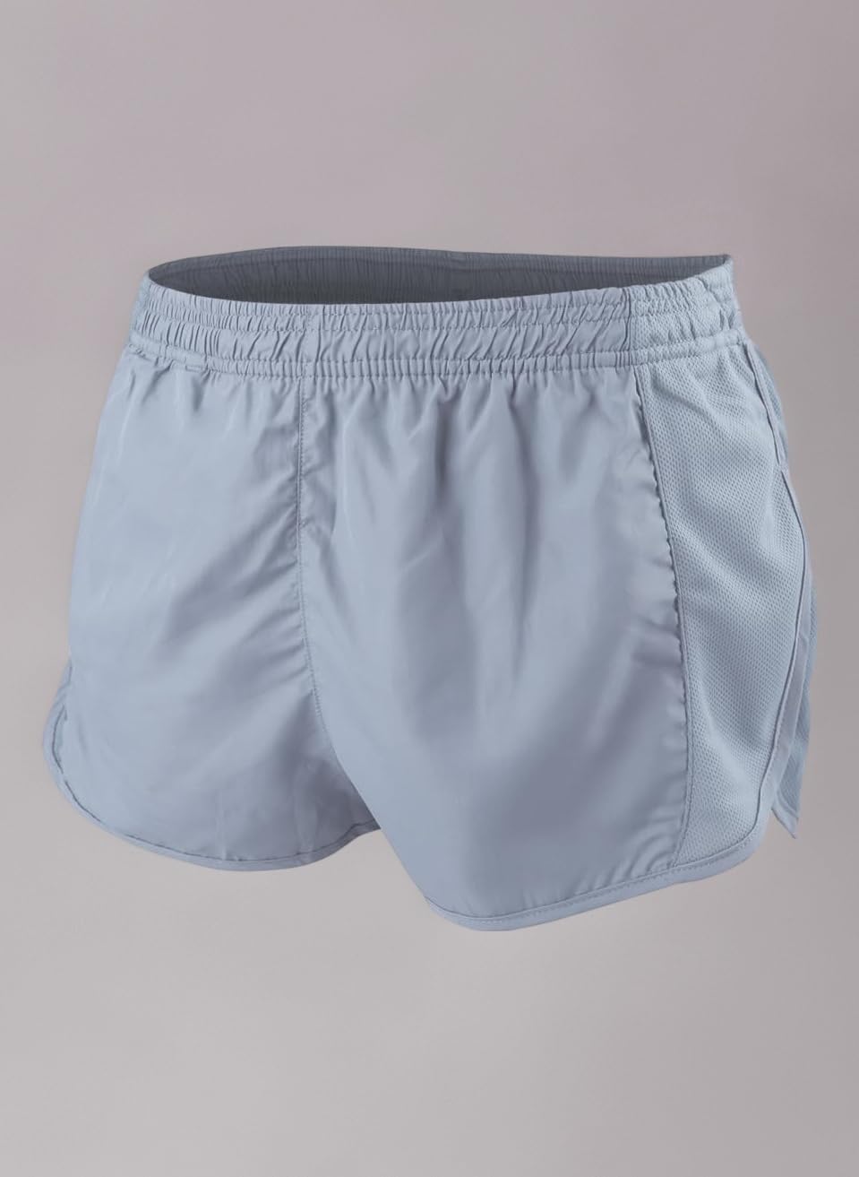 Muscle Alive Men's Sports 1" Elite Split Running Shorts with Side Mesh Panel Quick Dry Lightweight Polyester