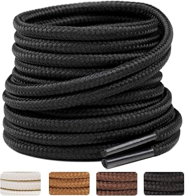 Handshop 2 Pairs Round Boots Shoelaces Heavy Duty Outdoor Shoe Laces 30-63 Shoestrings For Hiking Sporting Running